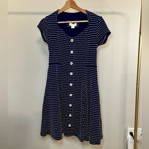 Maeve by Anthropologie blue polka dot dress